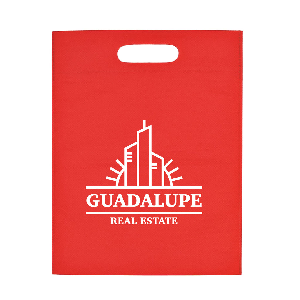 Non-Woven Exhibition Tote Bag, Heat Sealed - Red - Silk Screen