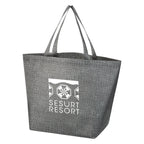 Non-Woven Shopper Tote Bag, Crosshatch - Silver - Silk Screen