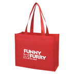 Non-Woven Shopper Tote Bag, Matte Laminated - Red - Silk Screen
