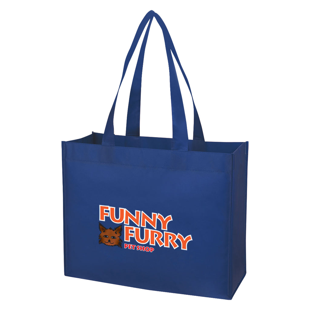 Non-Woven Shopper Tote Bag, Matte Laminated - Royal Blue - Colorbrite