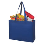 Non-Woven Shopper Tote Bag, Matte Laminated - Royal Blue - Propped_Blank