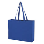 Non-Woven Shopper Tote with Hook and Loop Closure - Royal Blue - Angle_Blank