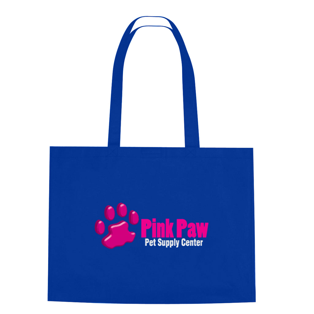 Non-Woven Shopper Tote with Hook and Loop Closure - Royal Blue - Colorbrite