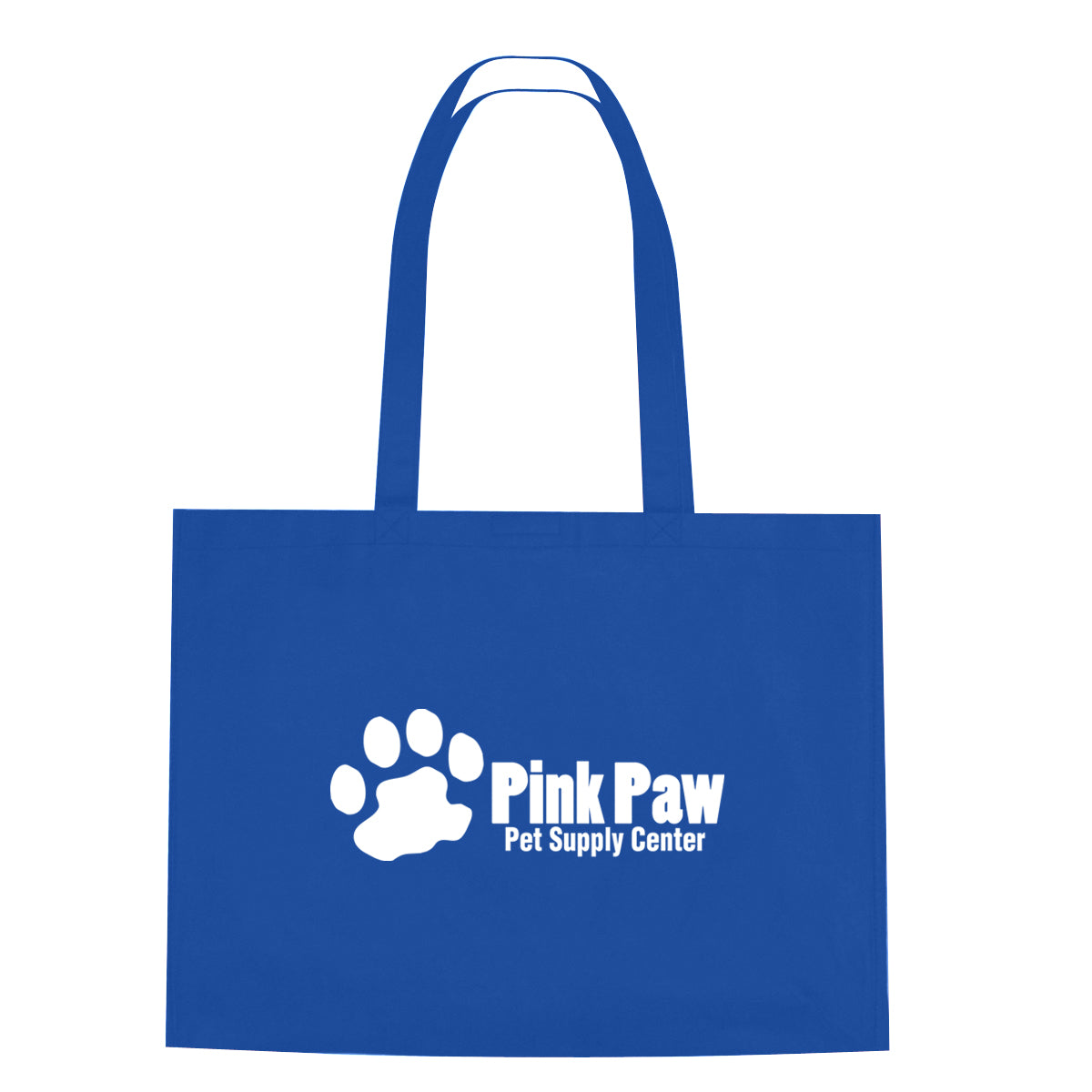 Non-Woven Shopper Tote with Hook and Loop Closure - Royal Blue - Silk Screen