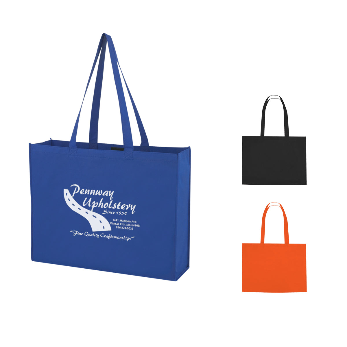 Non-Woven Shopper Tote with Hook and Loop Closure