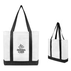 Non-Woven Tote Bag with Colored Trim - Silk Screen