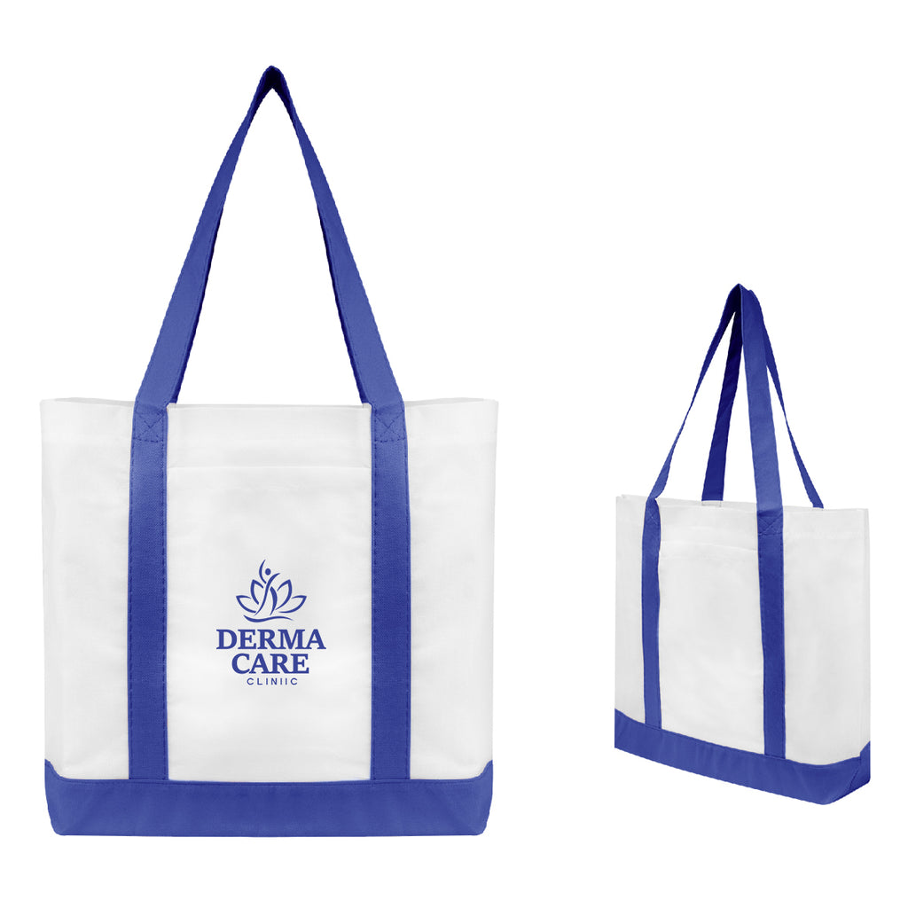 Non-Woven Tote Bag with Colored Trim - Silk Screen