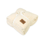 Nordic Plush Throw Blanket in Recycled Polyester, 50 x 70 Inches Laser Engraving - Cream - View 1