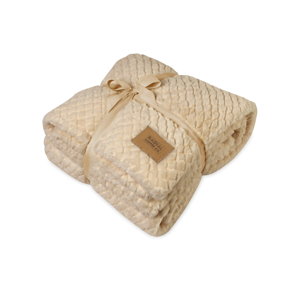 Nordic Plush Throw Blanket in Recycled Polyester, 50 x 70 Inches Laser Engraving - Fawn - View 2