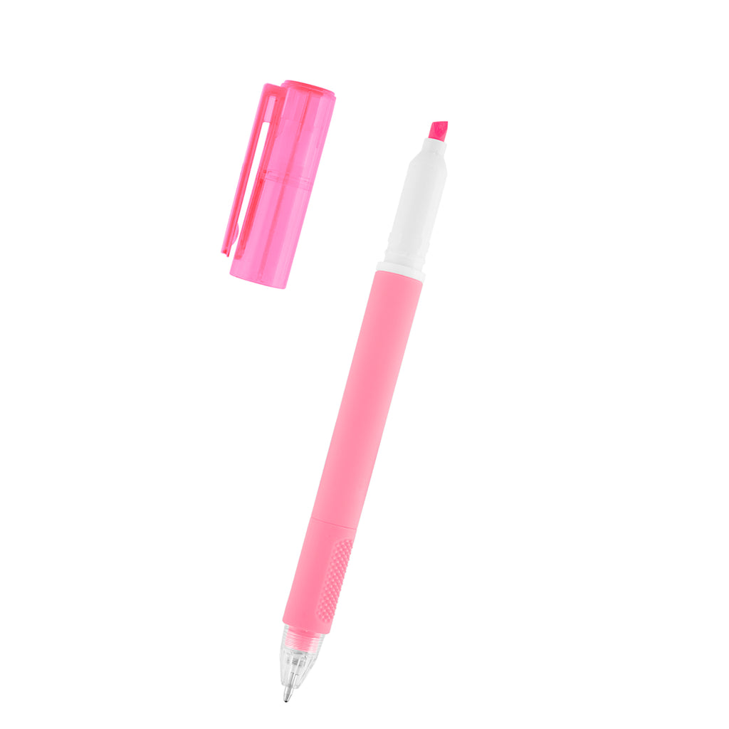 Norelle Highlighter Pen in Recycled ABS - Pink - Open