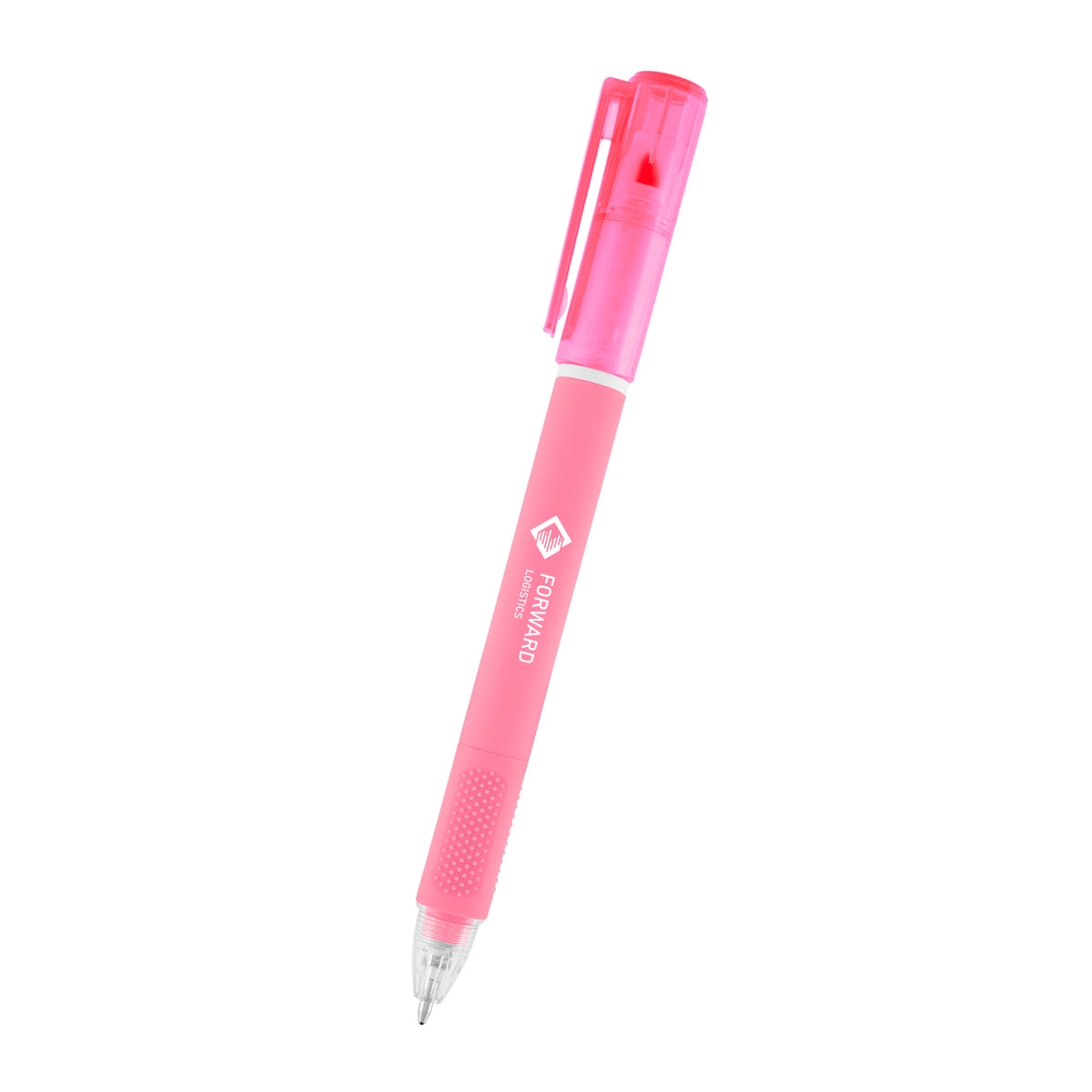 Norelle Highlighter Pen in Recycled ABS - Pink - Silk Screen
