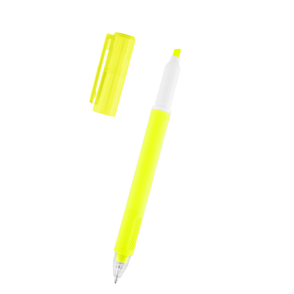 Norelle Highlighter Pen in Recycled ABS - Yellow - Open
