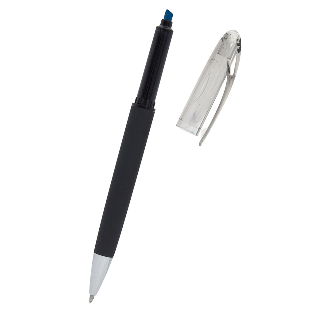Nori Sleek Write Pen and Highlighter - Black with Blue - Cap_Off