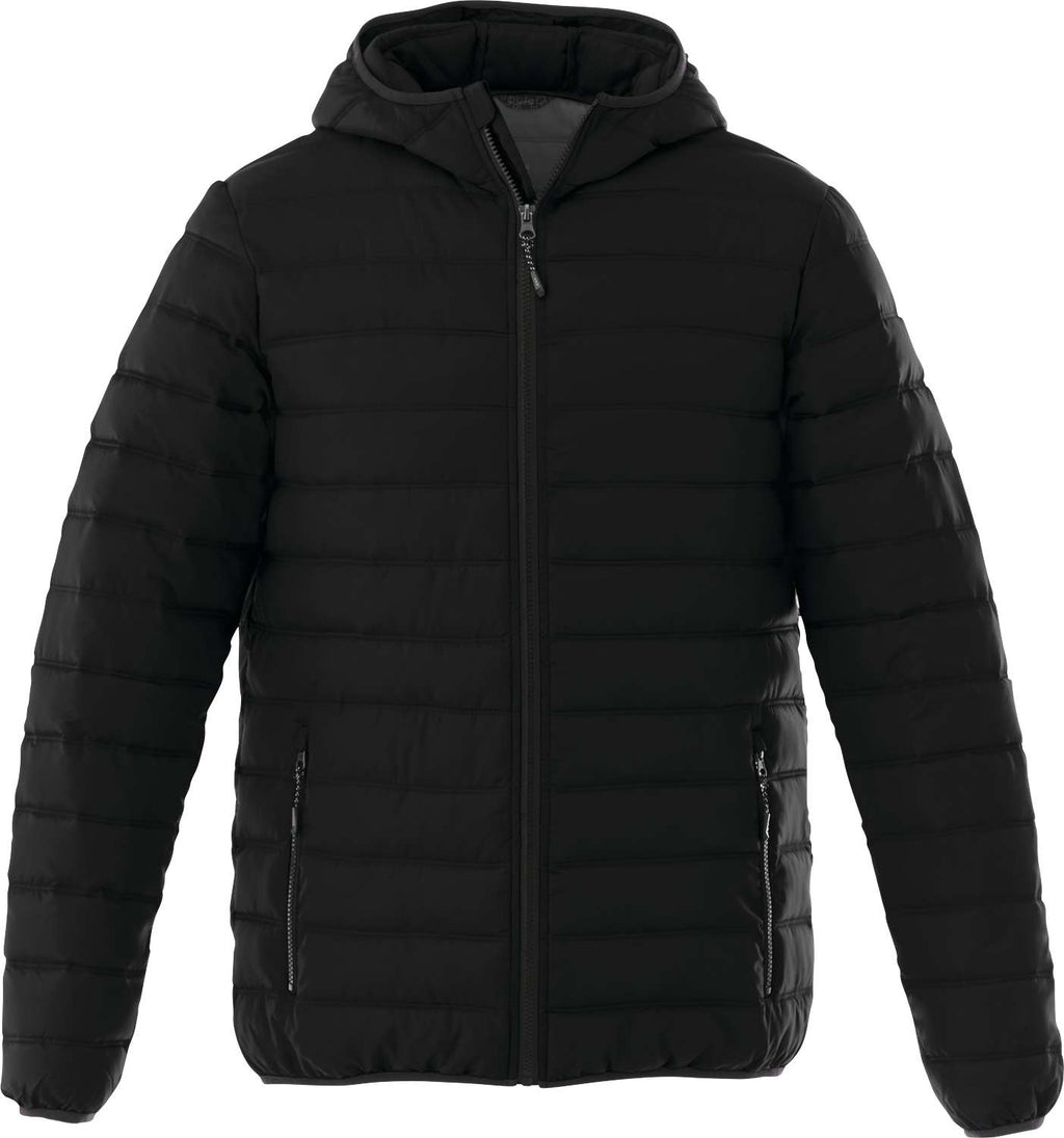 Norquay Hooded Puffer Jacket for Men Embroidery - Black - Front Flat