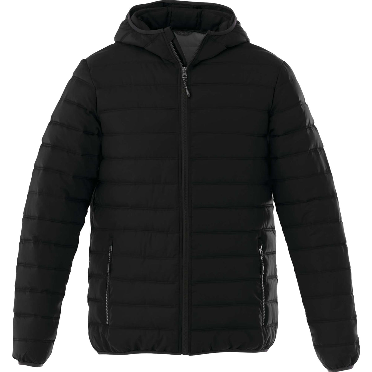 Norquay Hooded Puffer Jacket for Men Embroidery - Black - Front Flat