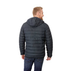 Norquay Hooded Puffer Jacket for Men Embroidery - Navy - Back On Model