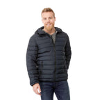 Norquay Hooded Puffer Jacket for Men Embroidery - Navy - Front On Model
