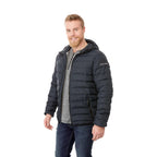 Norquay Hooded Puffer Jacket for Men Embroidery - Navy - On Model