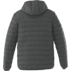 Norquay Hooded Puffer Jacket for Men Embroidery - Steel Grey - Back Flat