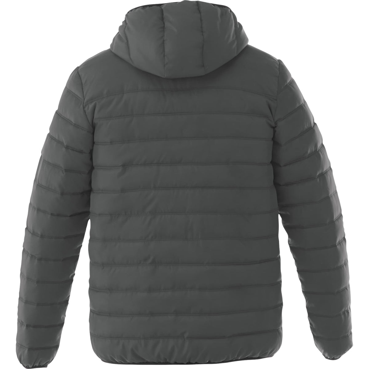 Norquay Hooded Puffer Jacket for Men Embroidery - Steel Grey - Back Flat