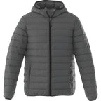 Norquay Hooded Puffer Jacket for Men Embroidery - Steel Grey - Front Flat