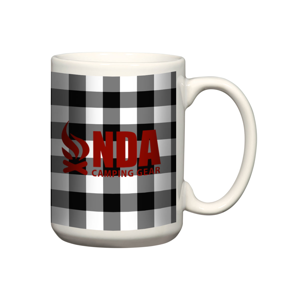 Northwoods Mug, 15 oz - White with Black - Sublimation