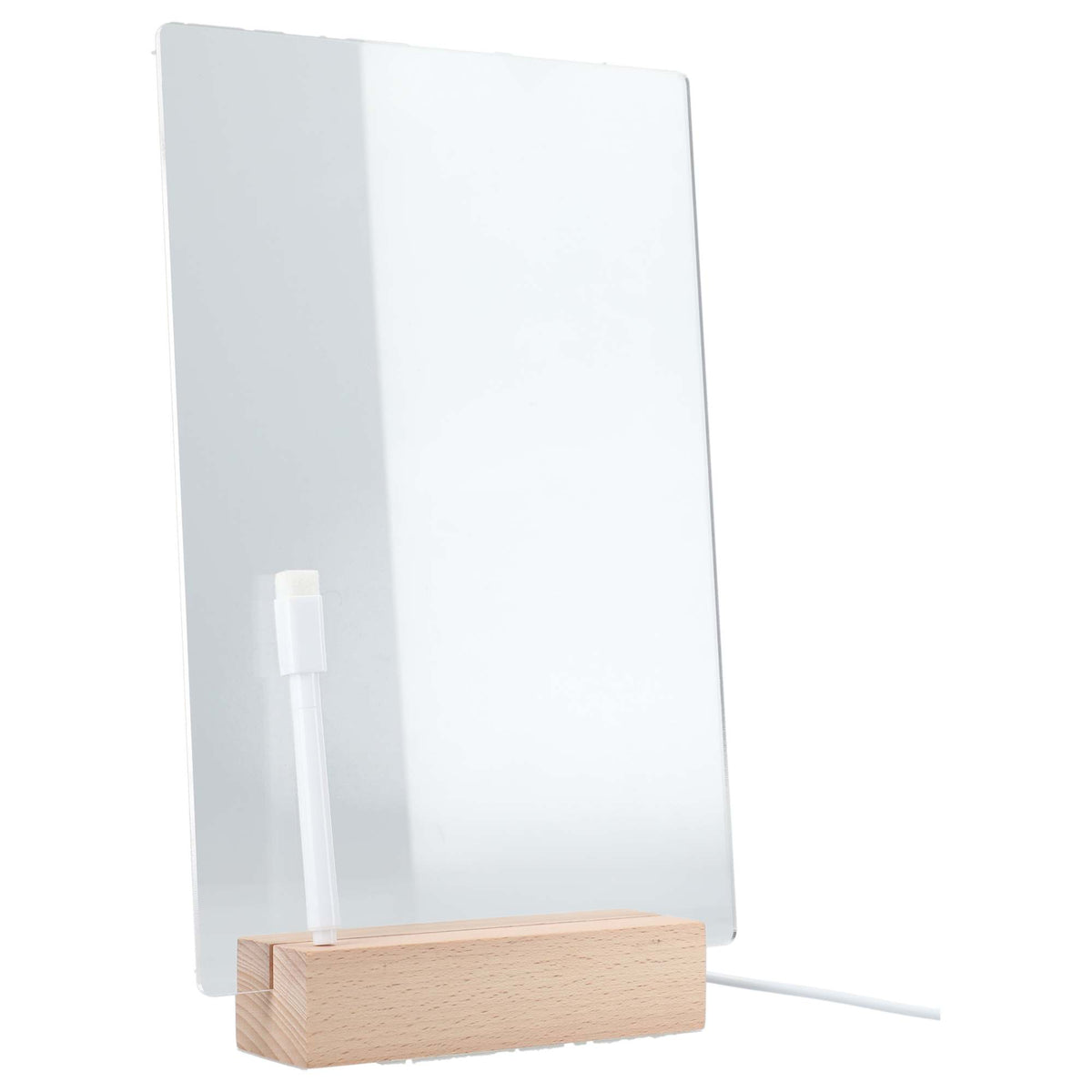 Note Brite LED Acrylic Dry Erase Board with Stand Full Color - Clear - Left Angle 2