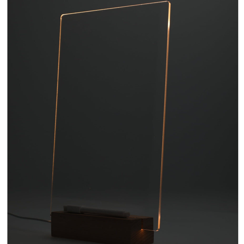 Note Brite LED Acrylic Dry Erase Board with Stand Full Color - Clear - Left Angle