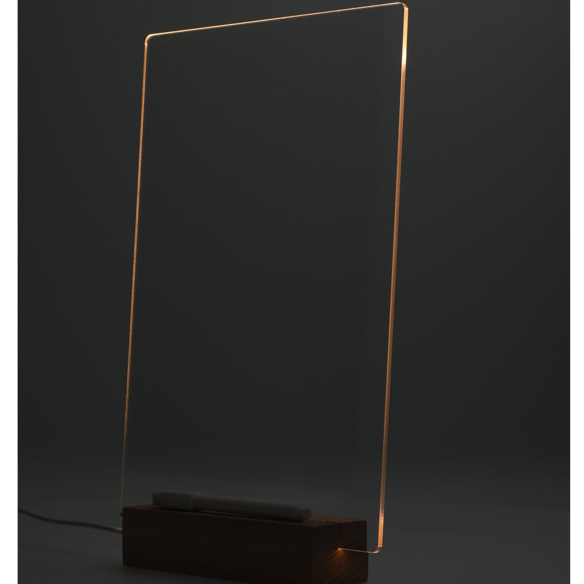 Note Brite LED Acrylic Dry Erase Board with Stand Full Color - Clear - Left Angle