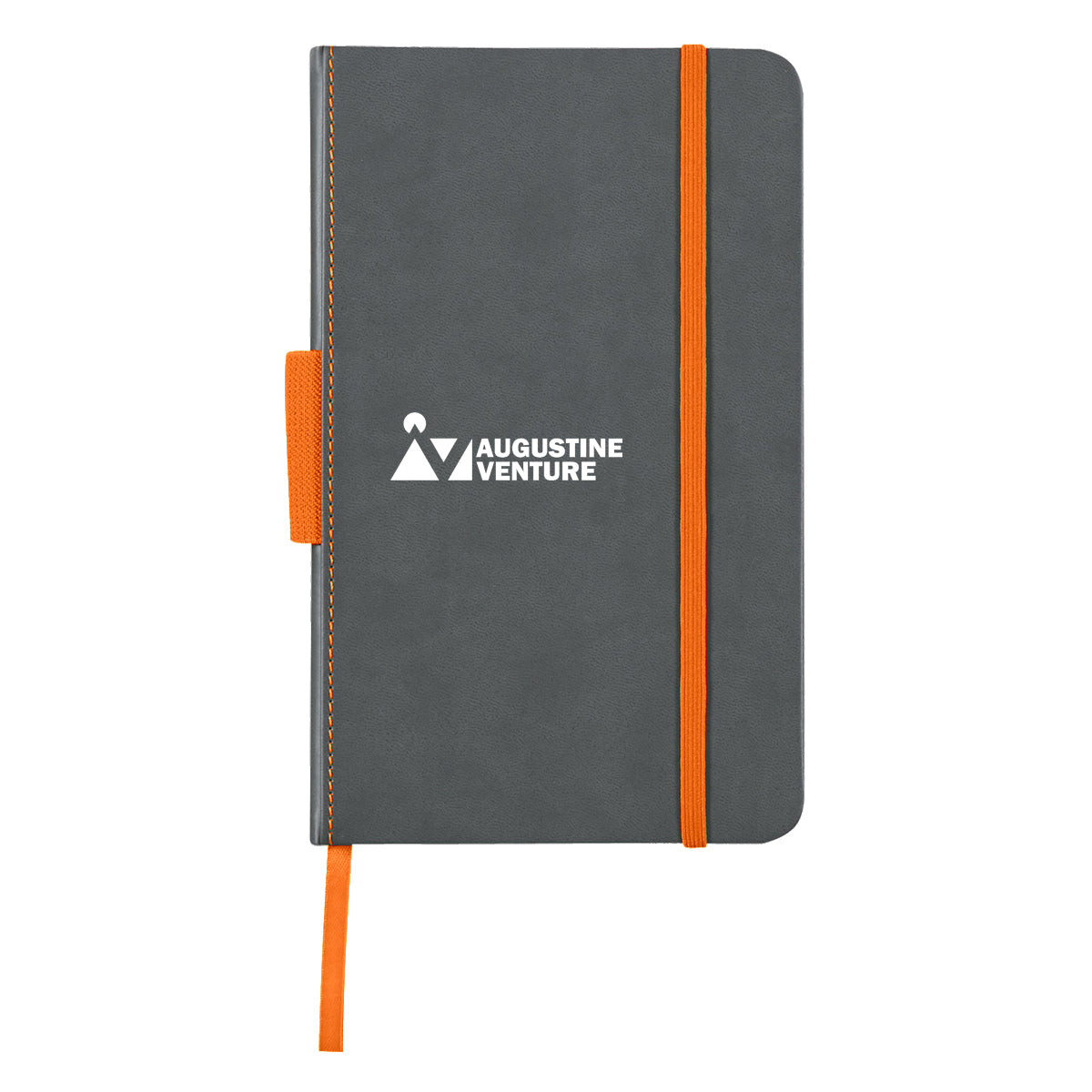 Notebook, Pemberly - Gray With Orange - Silk Screen