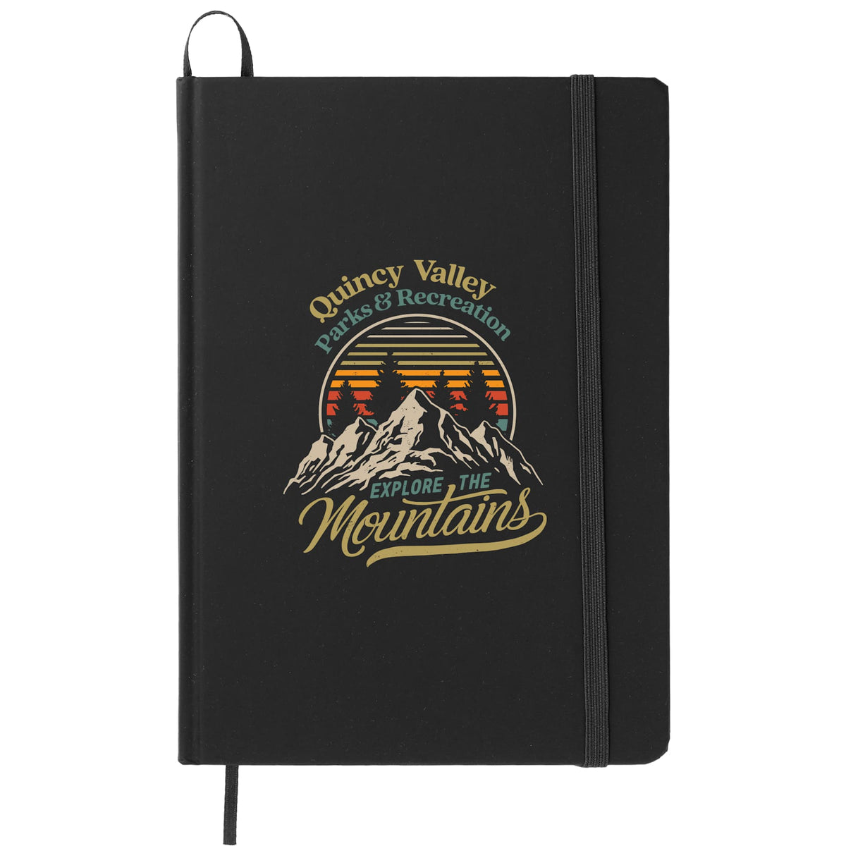 Notebook with Snap Elastic Closure, 5 x 7 Inches - Black - Front