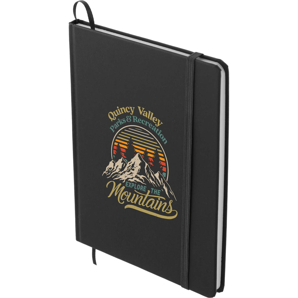 Notebook with Snap Elastic Closure, 5 x 7 Inches - Black - Left Angle