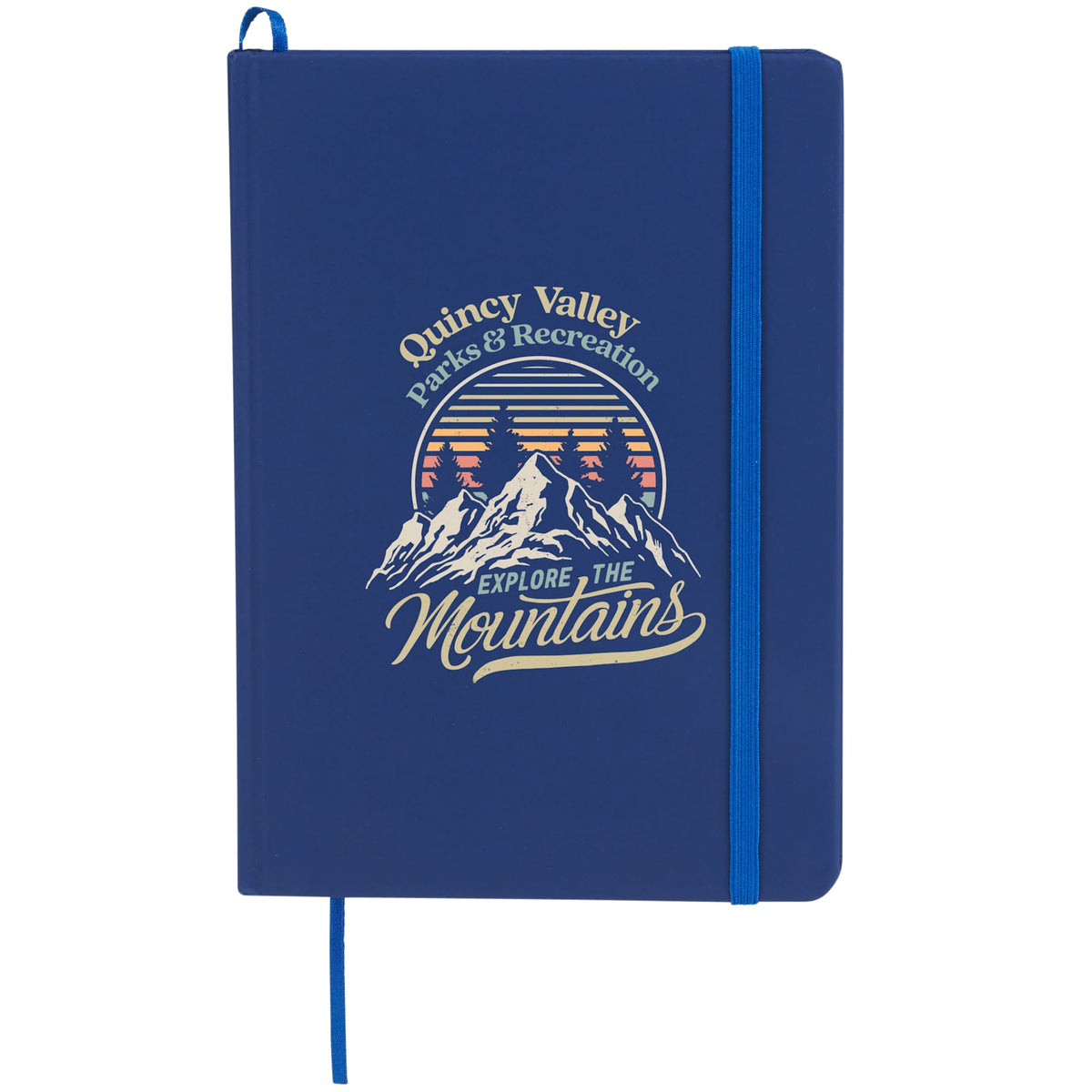 Notebook with Snap Elastic Closure, 5 x 7 Inches - Blue - Front