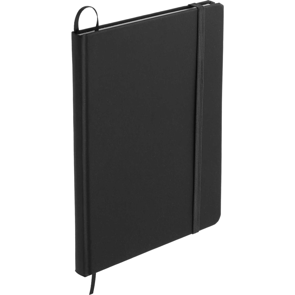 Notebook with Snap Elastic Closure, 5 x 7 Inches Full Color - Black - Right Angle