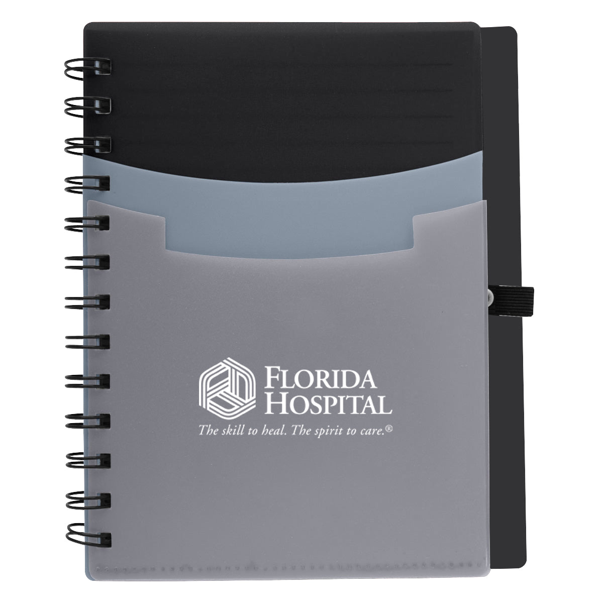 Notebook with Three Pockets - Black - Silk Screen