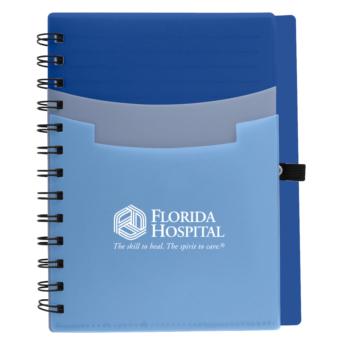 Notebook with Three Pockets - Blue - Silk Screen