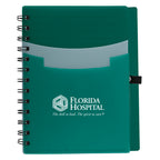 Notebook with Three Pockets - Green - Silk Screen