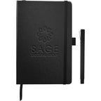 Nova Hardcover Journal and Square Pen Set, 5.5 x 8.5 Inches Debossing - Black - Front