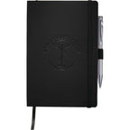 Nova Soft Cover Journal with Accordion Pocket, 5.5 x 8.5 Inches Debossing - Black - Front