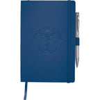 Nova Soft Cover Journal with Accordion Pocket, 5.5 x 8.5 Inches - Navy - Front