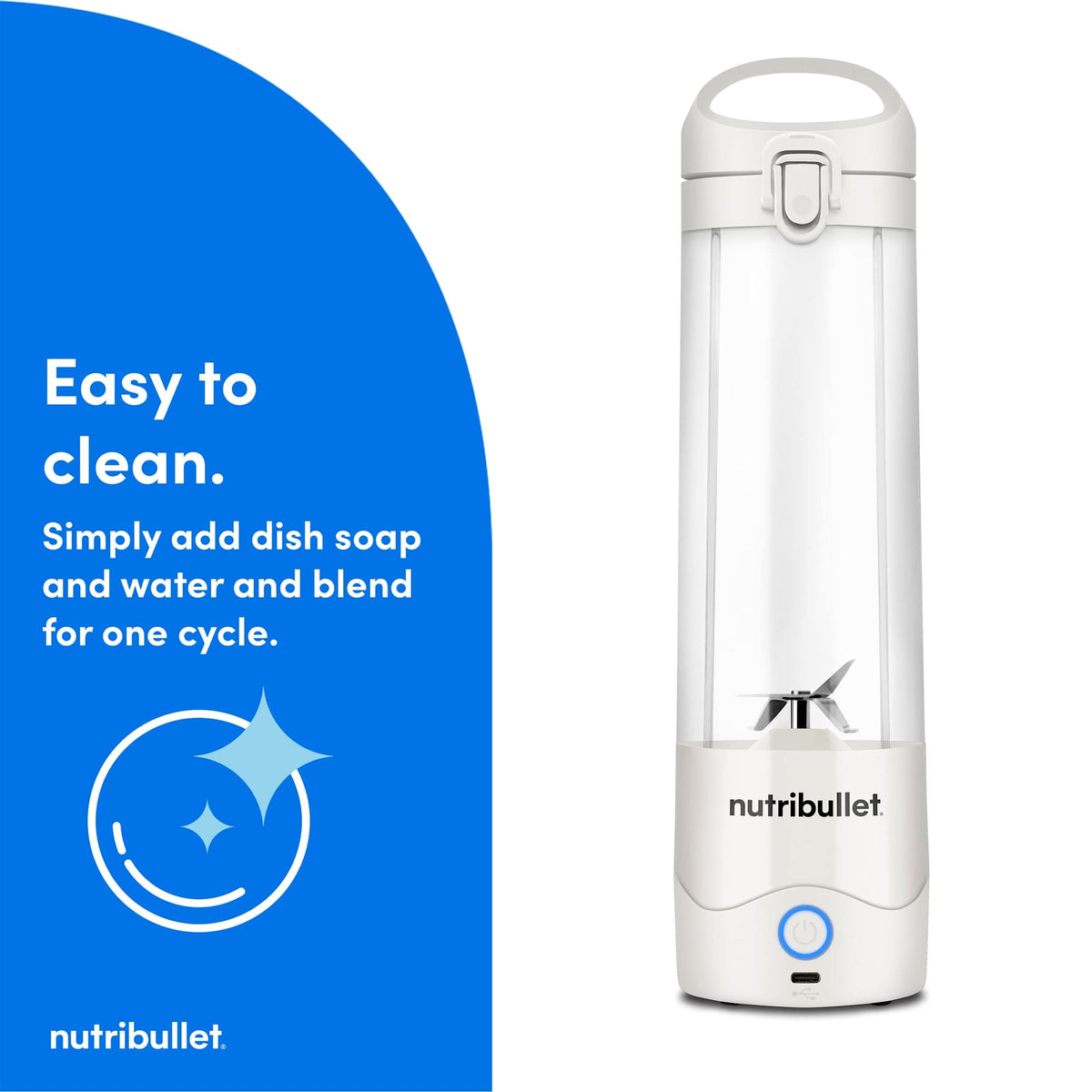 nutribullet Portable Rechargeable Blender - White - Front Detail 2