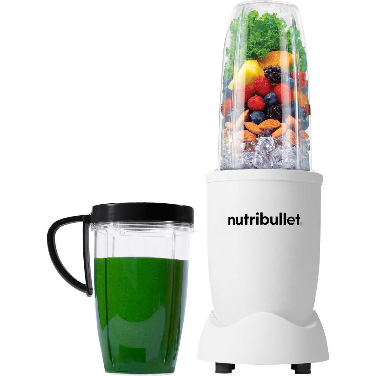 nutribullet Pro Personal Blender, 900 Watt - White - Front Propped 2