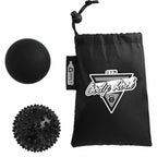 Oasis Massage Ball Set with Pouch, 2 Pieces - Black - Front