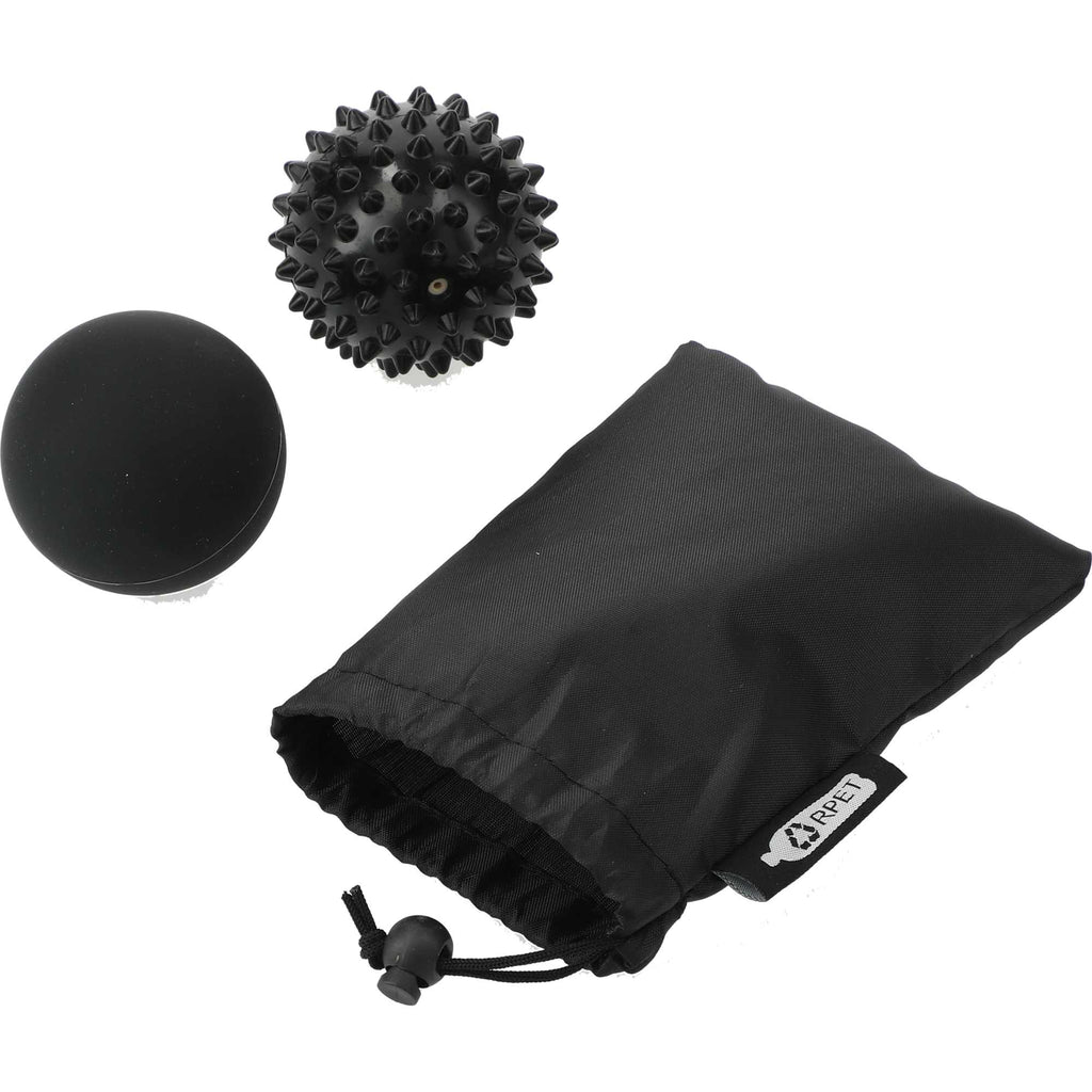 Oasis Massage Ball Set with Pouch, 2 Pieces - Black - Right Angle 3