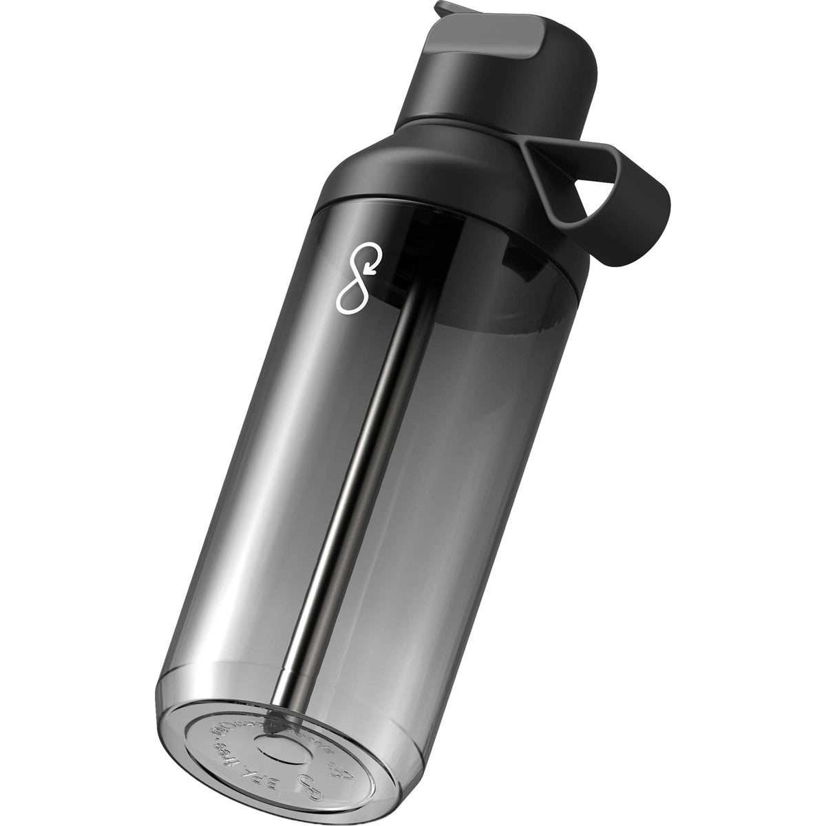 Ocean Bottle GO Clear Flip Straw Bottle, 24 oz Full Color - Black - Photo 4