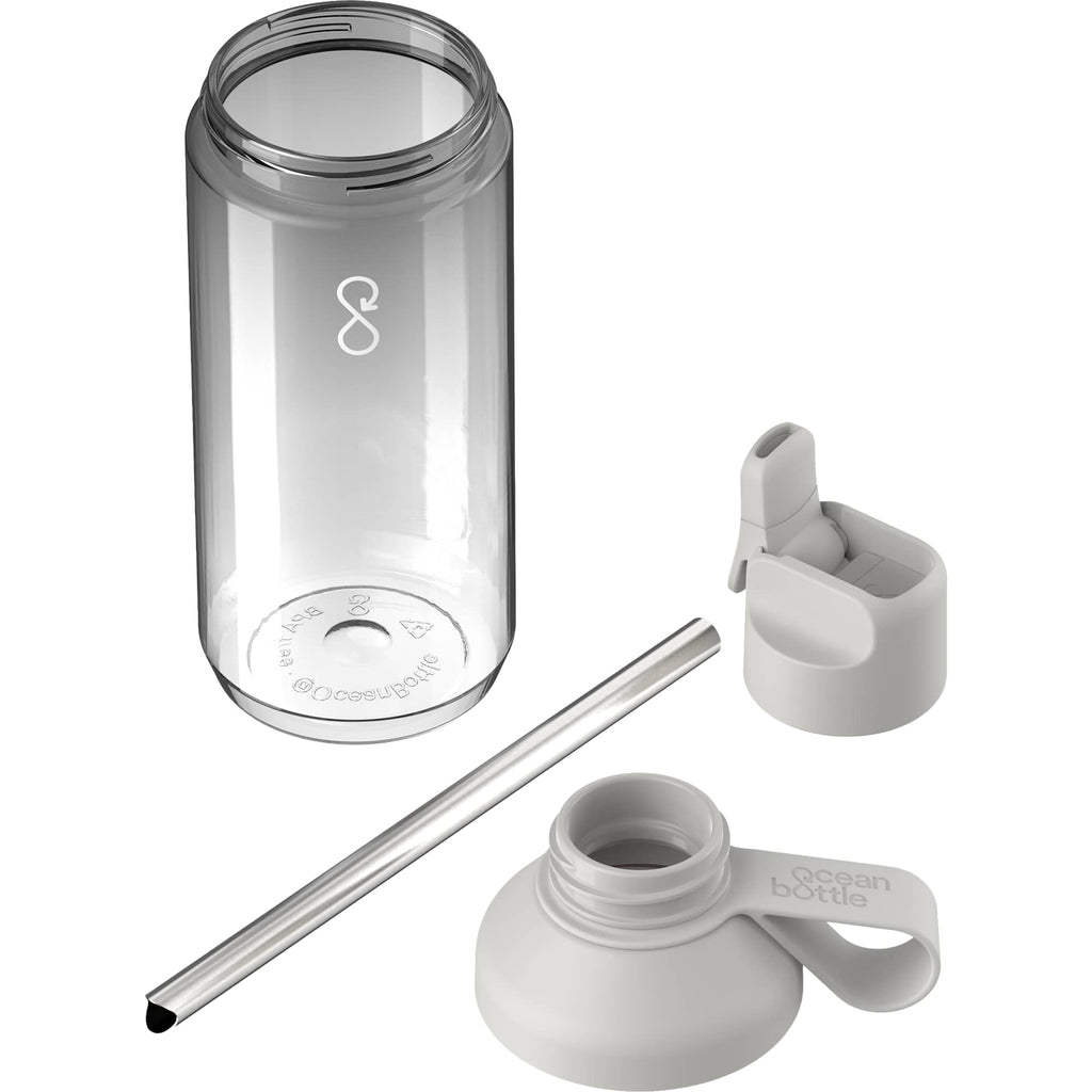 Ocean Bottle GO Clear Flip Straw Bottle, 24 oz Full Color - Gray - Photo 6