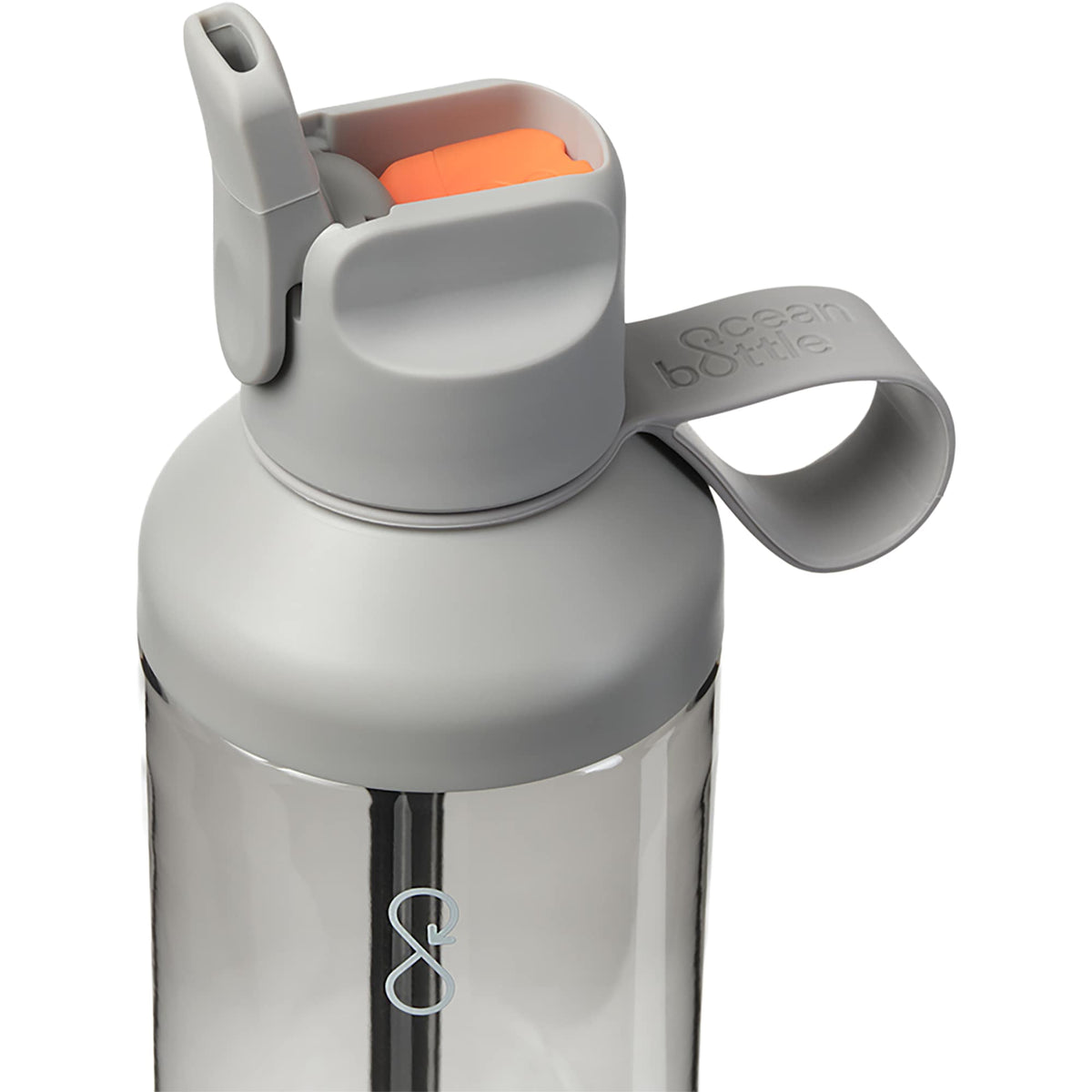 Ocean Bottle GO Clear Flip Straw Bottle, 24 oz Full Color - Gray - Photo 8
