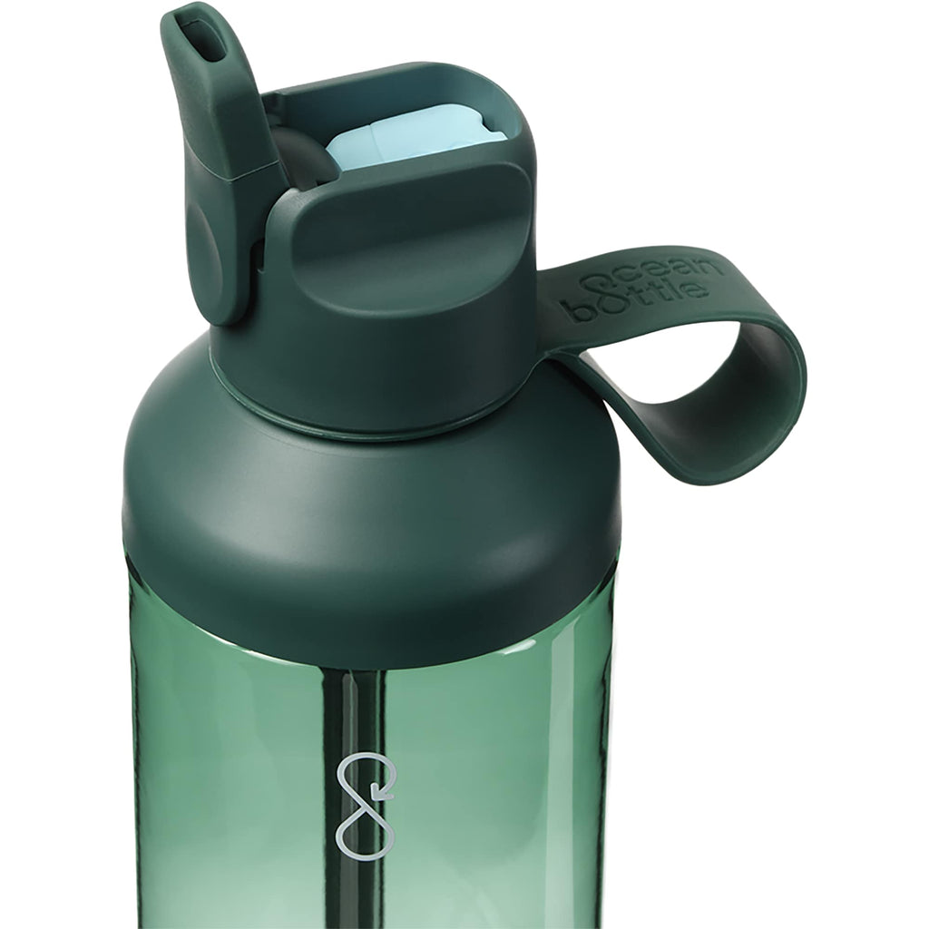 Ocean Bottle GO Clear Flip Straw Bottle, 24 oz Full Color - Green - Photo 7