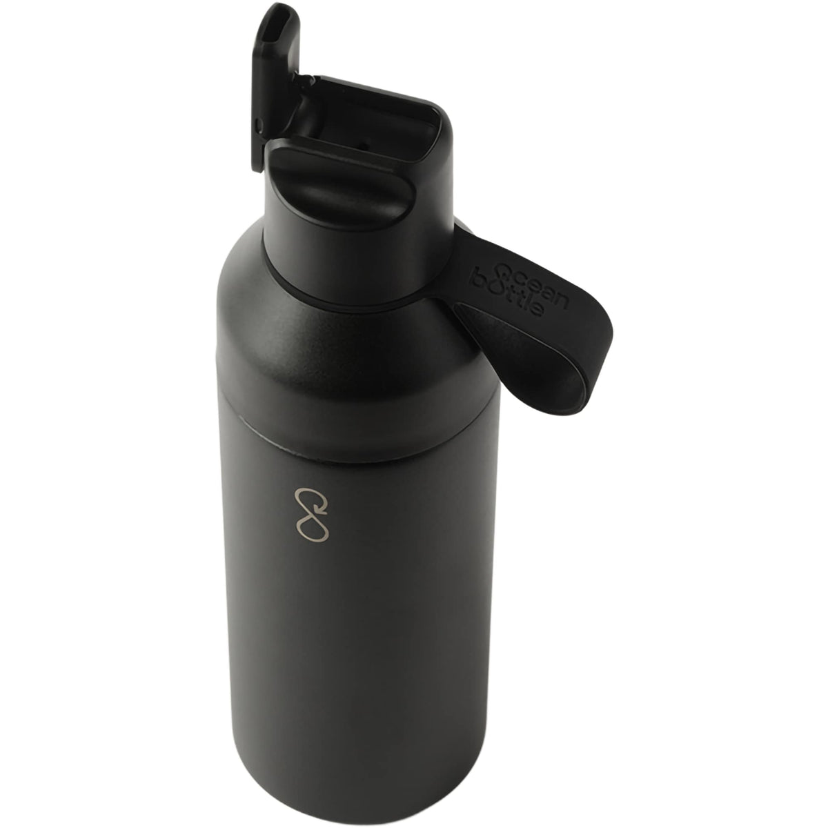 Ocean Bottle GO Insulated Straw Bottle, 17 oz Full Color - Black - Top
