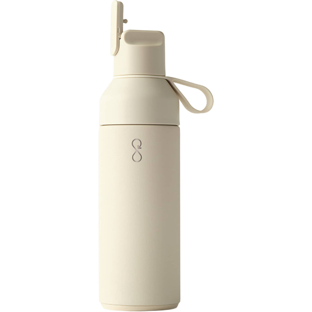 Ocean Bottle GO Insulated Straw Bottle, 17 oz Laser Engraving - Sand - Back